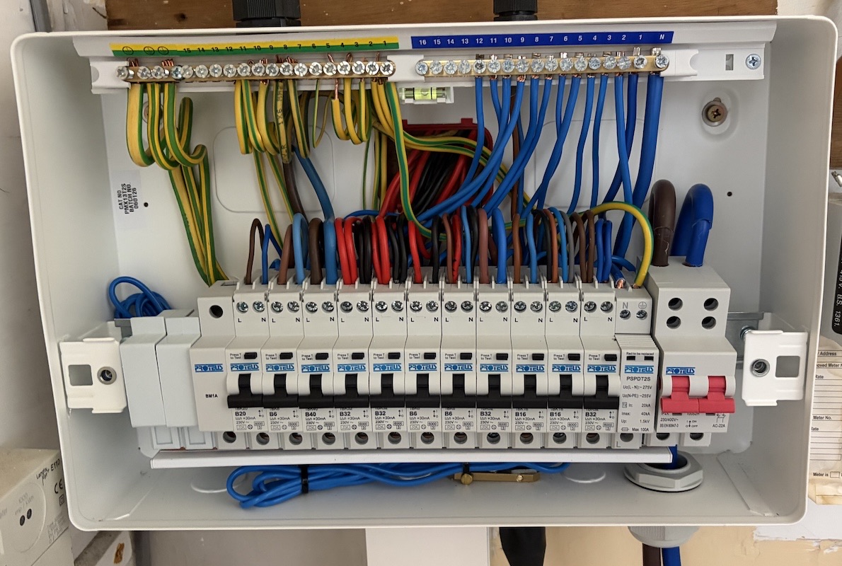 Electrician from dreamy electrics performing a fuseboard upgrade